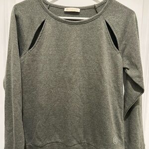 Ethereal Women's Gray Cutout Sweatshirt